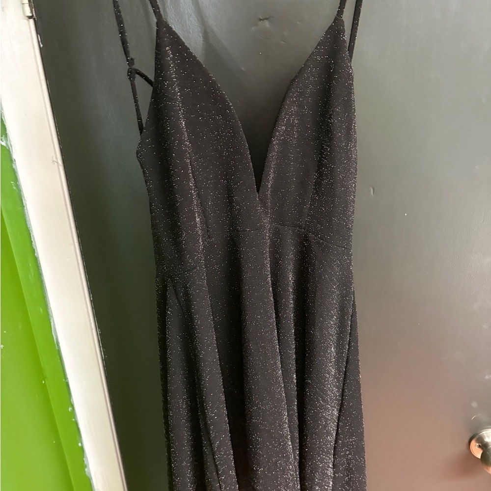 Forever 21 Black Sparkle Backless Dress